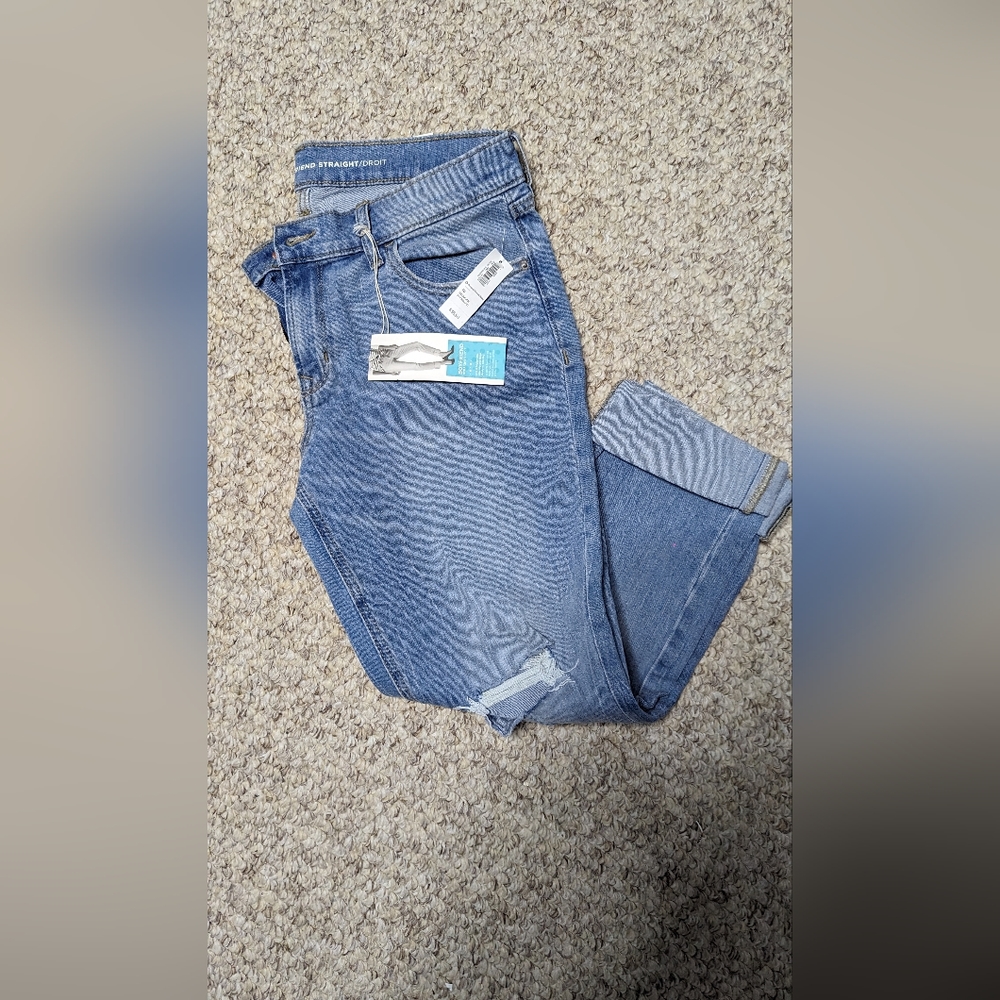 Boyfriend Old Navy Cuffed Jeans size 10 regular slim through hip and thigh